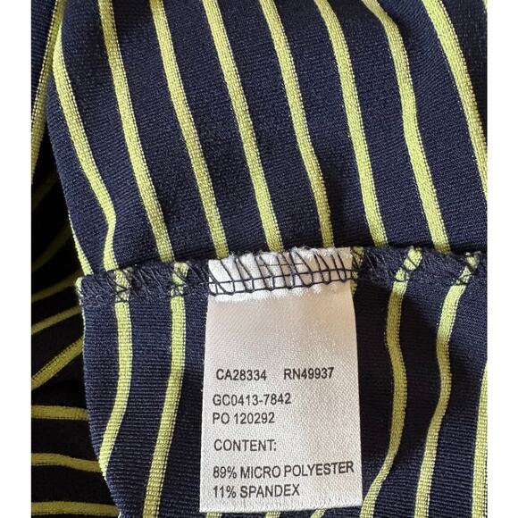 Tail golf polo size lg blue & metallic gold stripe 1/4 zip - Picture 7 of 7